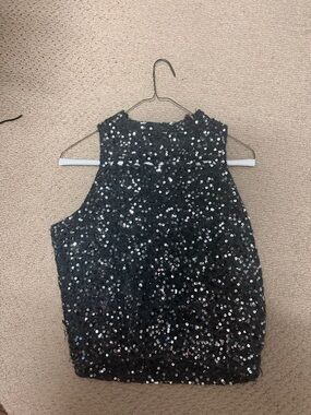 H&M Black Sequin Sleeveless Girls' Party Top